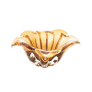 CENTRO DE MESA DE VIDRO ITALY ÂMBAR E MARROM 11,5CM X 7CM - WOLFF