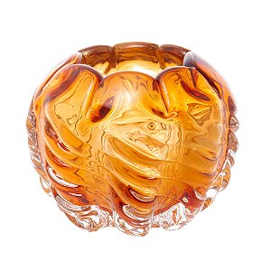 CENTRO DE MESA DE VIDRO ITALY ÂMBAR 12CM X 12CM X 9,5CM - WOLFF