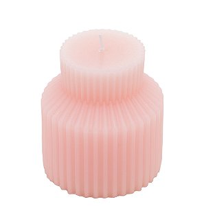 VELA DE CERA CYLINDER ROSÉ 7CM X 7,5CM - WOLFF