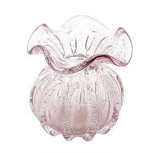 VASO DE VIDRO ITALY ROSA CLARO 10CM X 11CM - WOLFF