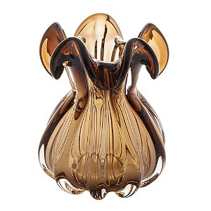 VASO DE VIDRO ITALY MARROM 13CM X 17CM - WOLFF