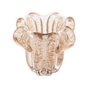 VASO DE VIDRO ITALY DOURADO 14CM X 13CM - WOLFF