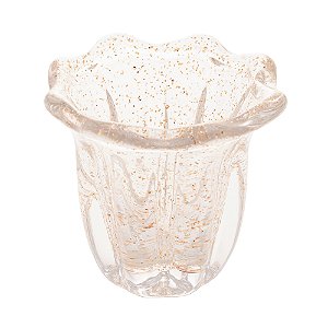 VASO DE VIDRO ITALY DOURADO 14,5CM X 13CM - WOLFF