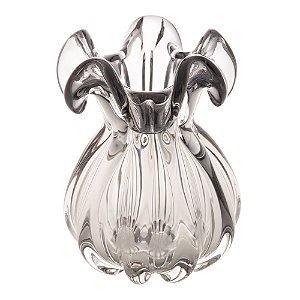 VASO DE VIDRO ITALY CINZA 13CM X 17CM - WOLFF