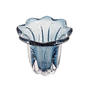 VASO DE VIDRO ITALY AZUL 12CM X 11CM - WOLFF