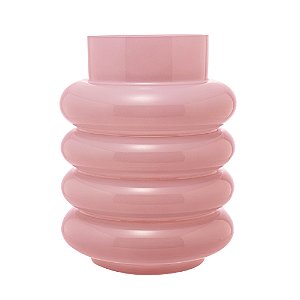 VASO DE VIDRO GOMOS ROSA 15CM X 15CM X 20CM - WOLFF