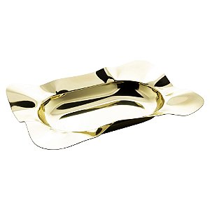 TRAVESSA DE AÇO INOX CHAMPANHE BONBON 33,5CM X 24CM X 6CM - WOLFF