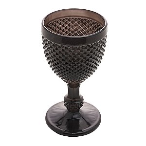 TAÇA DE ÁGUA DE VIDRO BICO DE JACA PRETA 300ML - WOLFF