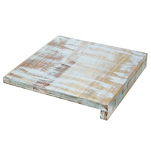 TÁBUA DE MADEIRA TECA NORONHA AZUL 35CM X 35CM X 7CM - WOLFF CRAFT