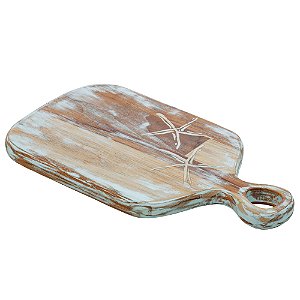 TÁBUA DE MADEIRA TECA NORONHA AZUL 35CM X 20CM X 2CM - WOLFF CRAFT