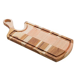 TÁBUA DE MADEIRA TECA 46CM X 17CM X 2CM - WOLFF CRAFT
