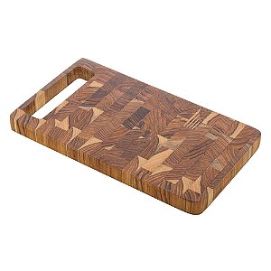 TÁBUA DE MADEIRA TECA 29CM X 16CM X 2CM - WOLFF CRAFT