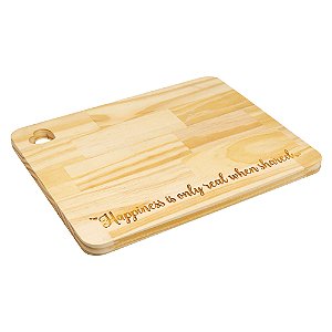 TÁBUA DE MADEIRA PINUS NAMORADOS 35CM X 28CM X 1,5CM - WOODART