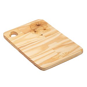TÁBUA DE MADEIRA PINUS DIA DAS MÃES 30CM X 20CM X 1,6CM - WOODART