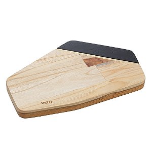 TÁBUA DE MADEIRA COM FRISO TECA VERMONT BLACK 28CM X 18CM X 2CM - WOLFF CRAFT