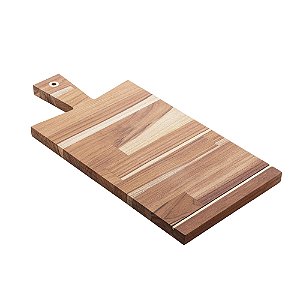 TÁBUA DE MADEIRA COM FRISO TECA DOURADO 52CM X 25CM X 2CM - WOLFF CRAFT