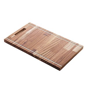 TÁBUA DE MADEIRA COM FRISO TECA DOURADO 45CM X 26CM X 2CM - WOLFF CRAFT