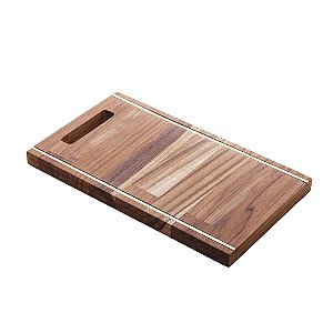 TÁBUA DE MADEIRA COM FRISO TECA DOURADO 35CM X 20CM X 2CM - WOLFF CRAFT