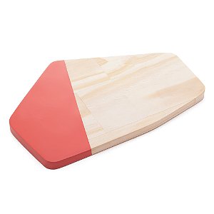 TÁBUA DE MADEIRA COM ALÇA LAQUEADA PINUS VERMELHA 28CM X 18CM X 2CM - WOODART