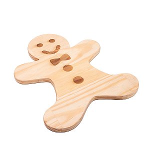 TÁBUA BISCOITO EM MADEIRA PINUS 30CM X 28CM X 1,6CM - WOODART