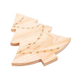 TÁBUA ÁRVORE DE NATAL EM MADEIRA PINUS 28CM X 25CM X 1,6CM - WOODART