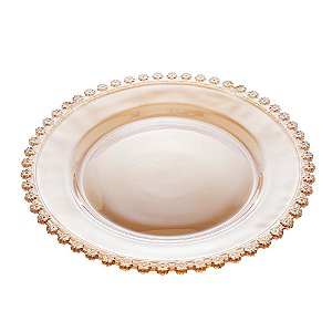 SOUSPLAT DE CRISTAL DAISY ÂMBAR 32CM - WOLFF
