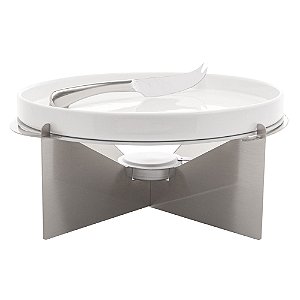 RECHAUD DE CERÂMICA COM SUPORTE DE AÇO INOX E FACA 30CM X 30CM X 13CM - WOLFF