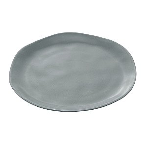PRATO PARA SOBREMESA DE CERÂMICA ORGANIC CINZA 20,5CM - WOLFF