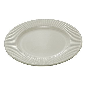 PRATO PARA SOBREMESA DE CERÂMICA LINES CREME 21 CM - WOLFF