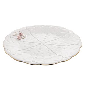 PRATO PARA BOLO DE PORCELANA FLOWER 30 CM - WOLFF