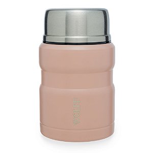 POTE TÉRMICO DUPLA PAREDE COM COLHER DE AÇO INOX ROSA 9,5CM X 9,5CM X 15,5CM - WOLFF