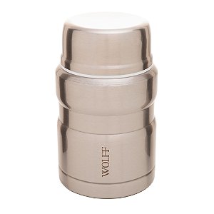POTE TÉRMICO DUPLA PAREDE COM COLHER DE AÇO INOX  9,5CM X 9,5CM X 15,5CM - WOLFF