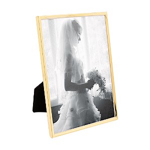 PORTA-RETRATO DE AÇO INOX CLASSIC DOURADO 10CM X 15CM - WOLFF