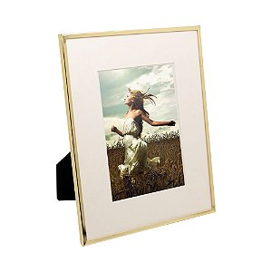 PORTA-RETRATO DE AÇO INOX BASIC DOURADO 15CM X 20CM - WOLFF
