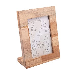 PORTA RETRATO DE MADEIRA TECA 10CM X 15CM - WOLFF CRAFT