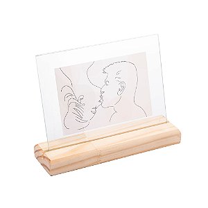 PORTA RETRATO DE MADEIRA E VIDRO PINUS 10CM X 15CM - WOODART