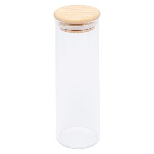 PORTA MANTIMENTO DE VIDRO BOROSSILICATO COM TAMPA DE BAMBU 210ML - WOLFF