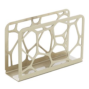 PORTA GUARDANAPOS DE AÇO INOX MAHAL CHAMPANHE 12CM X 8CM X 4,5CM - WOLFF
