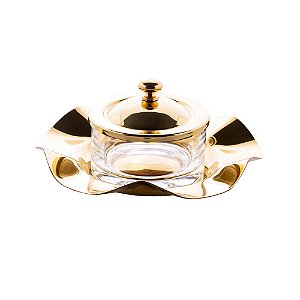 PORTA GELÉIA E PATÊS BONBON GOLD 16CM X 8CM - WOLFF