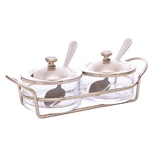 PORTA GELÉIA DE AÇO INOX ITALY CHAMPANHE 24CM X 10CM - WOLFF