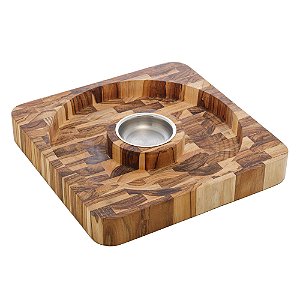 PETISQUEIRA DE MADEIRA TECA 32CM X 32CM X 4,5CM - WOLFF CRAFT