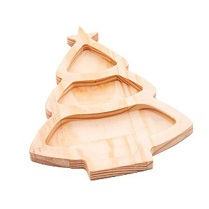 PETISQUEIRA ÁRVORE DE NATAL DE MADEIRA PINUS 28CM X 20CM X 1,5CM - WOODART