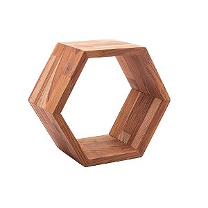 NICHO DE PAREDE EM MADEIRA TECA 30,5CM X 13CM X 26CM - WOLFF CRAFT