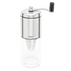 MOEDOR DE CAFÉ DE AÇO INOX MANUAL COM FILTRO 6,5CM X 6,5CM X 21CM - WOLFF