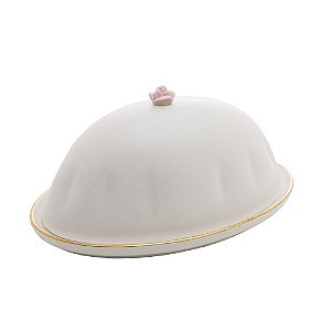 MANTEIGUEIRA DE PORCELANA FLOWER 16CM X 10CM X 9CM - WOLFF