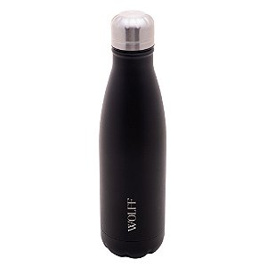 GARRAFA TÉRMICA DE AÇO INOX PAREDE DUPLA  ICE PRETA 500ML - WOLFF