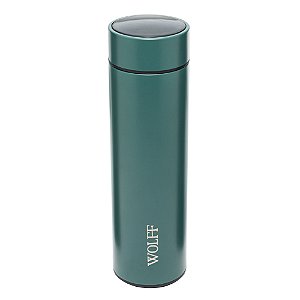 GARRAFA TÉRMICA DE AÇO INOX COM TERMÔMETRO EM LED VERDE 500ML - WOLFF