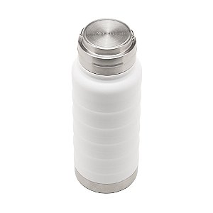 GARRAFA TÉRMICA DE AÇO INOX COM ALÇA TREKK BRANCA 600ML - WOLFF