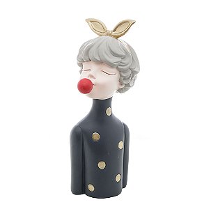 FIGURA DECORATIVA BONECA DE RESINA 10CM X 8CM X 21,5CM - WOLFF