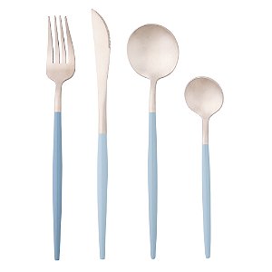 FAQUEIRO 24 PEÇAS DE AÇO INOX KYOTO CHAMPANHE E MINT - WOLFF
